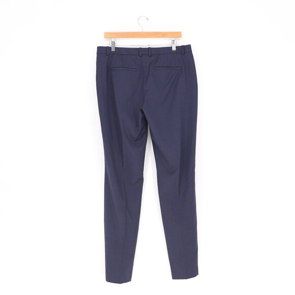 NWT HUGO BOSS Women's "Titana6" Navy Blue Plaid Wool Trousers Pants Size US 8 - Picture 4 of 10